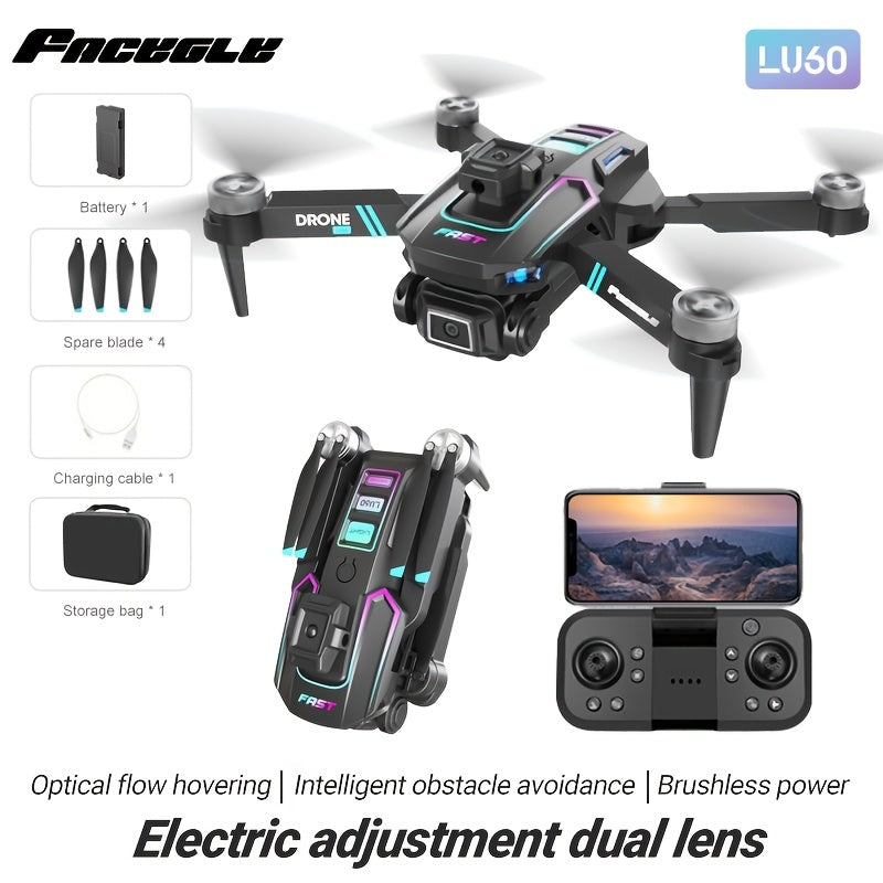 Creative Holiday Gift Selection - New LU60 Dual Camera Aerial Quadcopter, Optical Flow Hover, Foldable Drone, Beginner's Gift for Men, Christmas, Halloween, Thanksgiving Gift, FACEGLE