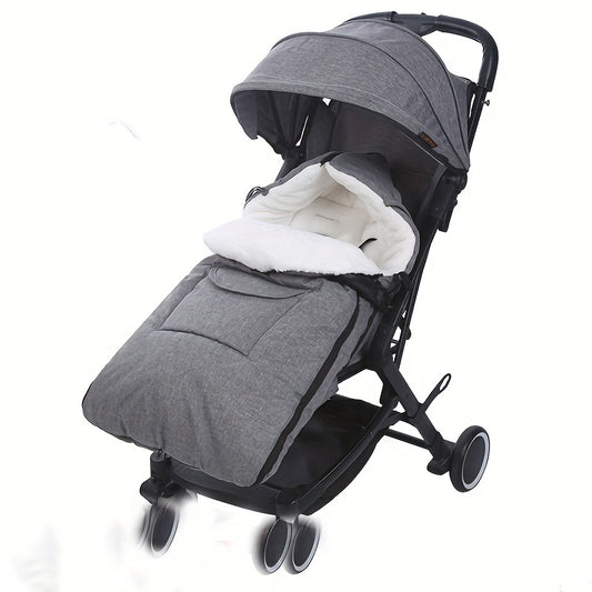 Baby Stroller Footmuff, Universal Cozy Polar Fleece Lined Pushchair Bunting Bag, Windproof Thickened Newborn Bunting Bag for 0-3 Years Old - Convertible Cushion Seat Liner