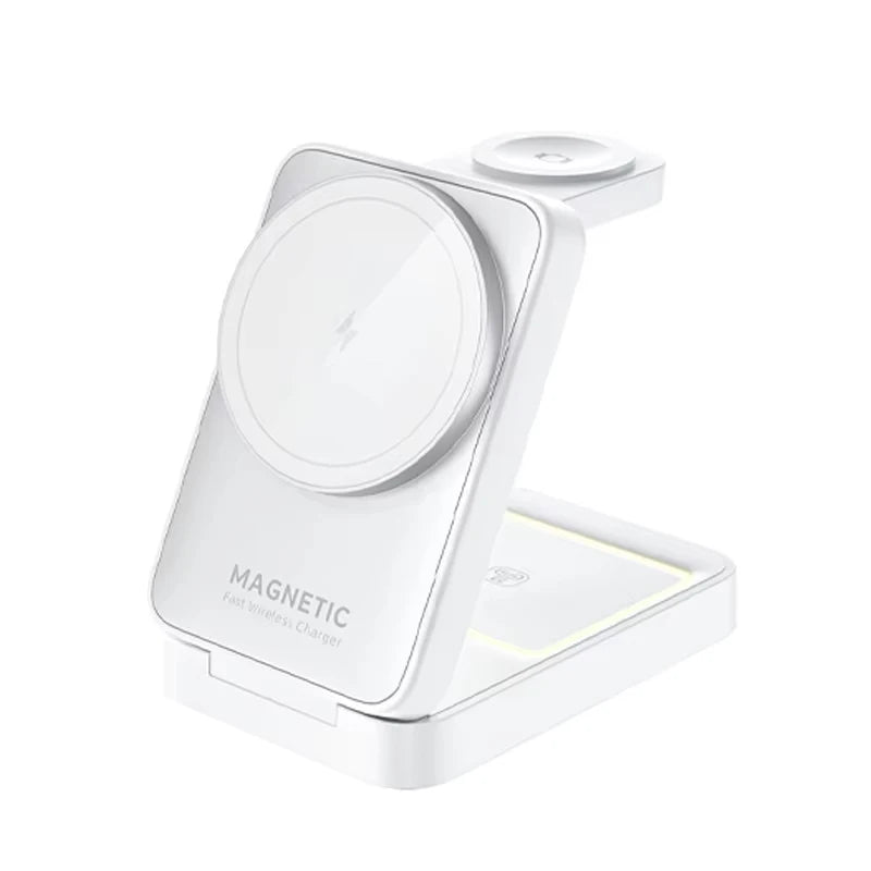 3 In 1 Magnetic Wireless Charger Stand For Magsafe iPhone 12 13 14 15 Apple Watch 2-8 Airpods Pro Foldable Fast Charging Station