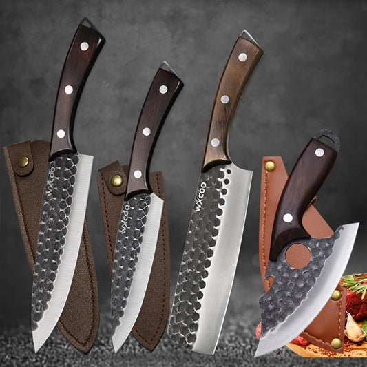 4pcs, Stainless Steel Kitchen Chef Knife Set