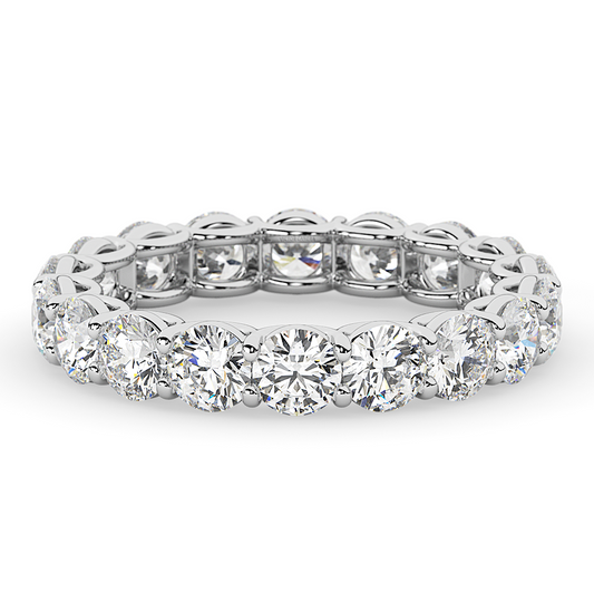 AGI Certified 2 CTW Round Lab Grown Diamond Eternity Band in 14K White Gold (F-Vs)